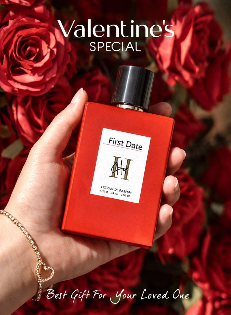 Linea De Bella First Date Her Romantic Valentine’s Gift Perfume for Women with Pink Grapefruit, Orchid & Vanilla | Long-Lasting Floral Fruity Fragrance 85ml - Image 1